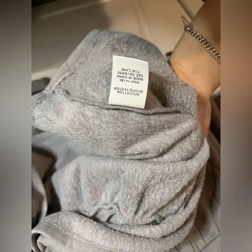 NWT Yarn and Sea Peplum Long Sleeve Pleated Grey Sweatshirt Fleece Lined Size 1X Gray