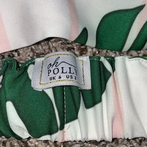 Oh Polly  tropical leaf‎ bralette top women’s size 2