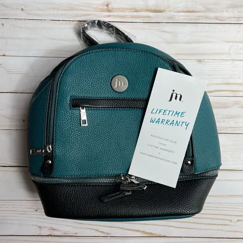 New Jessica Moore Designer Mini Teal Backpack with Dust Cover Blue