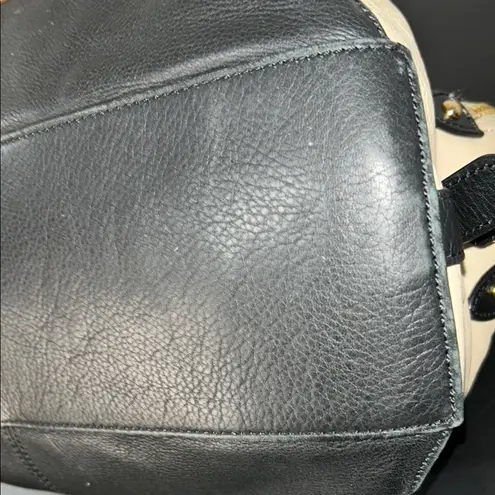 Audrey Brooke Brown and Black Satchel with Gold Accents