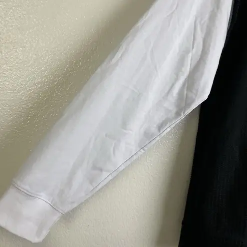 Azul by Moussy Long Sleeve Shirt Black Waffle White Layered Womens Size Medium