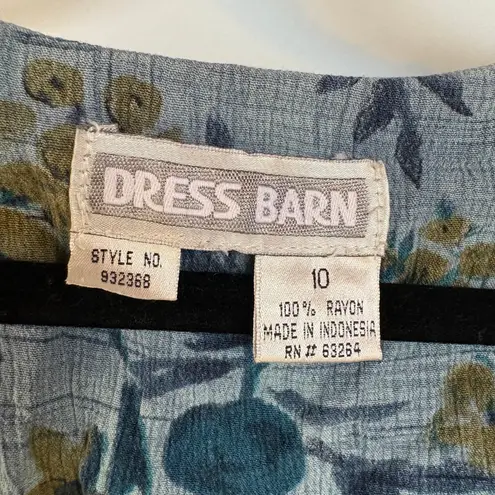 Vintage 90s Whimsigoth Midi Dress Blue Fairy Nymph Floral Vacation Size 10