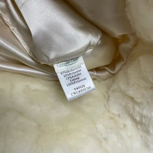 Coldwater Creek Cream Winter White Faux Fur Furry Bucket Hat Womens One Size