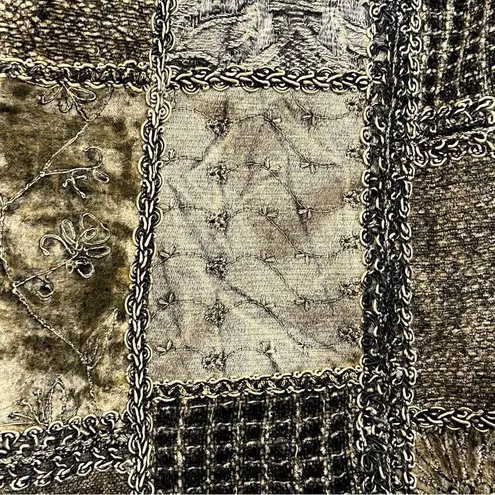 Flashback Velour Patchwork Blazer Jacket Size Small Brown