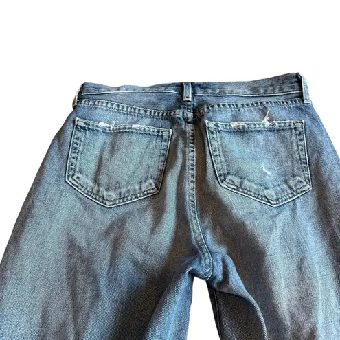 L'Agence Light Wash Jeans Wide Leg Distressed Knees 100% Cotton Size 27 Women's