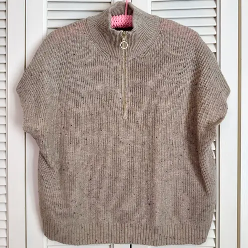 Elliott Lauren Quarter Zip Sweater Tan Size M