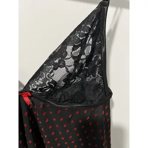 ✨ Kissable by Coquette Lingerie Top Black Red Hearts One Size Sexy Sheer Size undefined