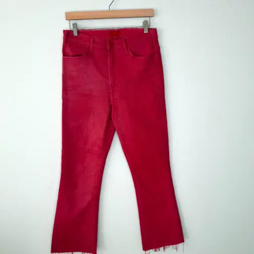 Mother The Hustler Ankle Fray in Never a Dull Moment Coated Red Size 30