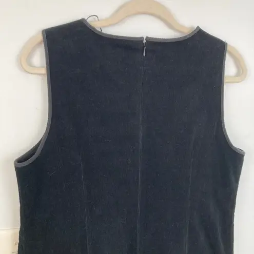 GH Bass Women 10 Black Corduroy Drop Waist Jumper Dress Academia 90s Preppy