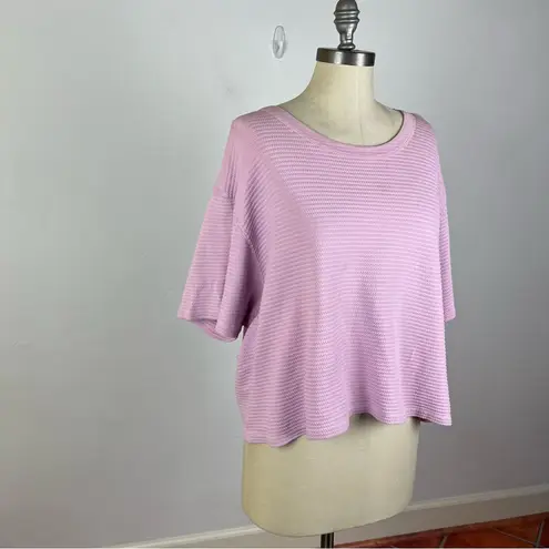Big Bud Press Lilac Ribbed Short Sleeve Top Purple Size undefined