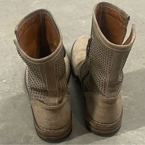 Fiorentini + Baker Beige Studded Suede Ankle Boots