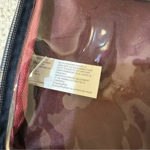 Dark Blue Travel/Cosmetic Bag with Gold Star Print, Gold Handles & Trim Gray