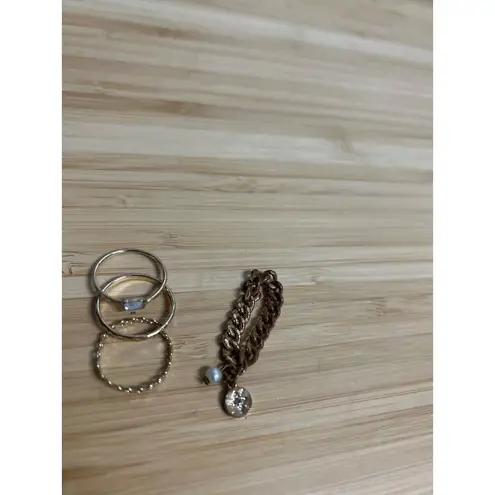 8 Other Reasons REVOLVE Bling It On Ring Set Gold Womens Size OS