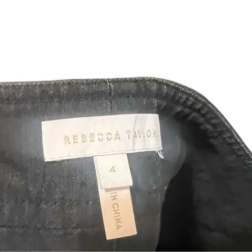 Rebecca Taylor Scalloped High Waist Black Shorts Size 4