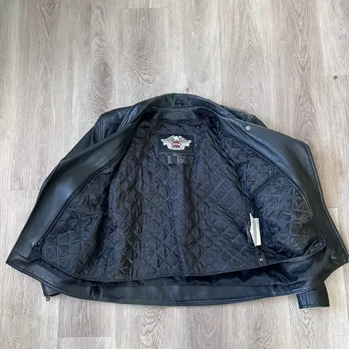 Harley Davidson Jacket Mens Large Skull Leather Biker Motorcycle 97037