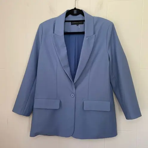 Endless Rose Periwinkle Blue Blazer Jacket One Button Shoulder Pads ~ Size M