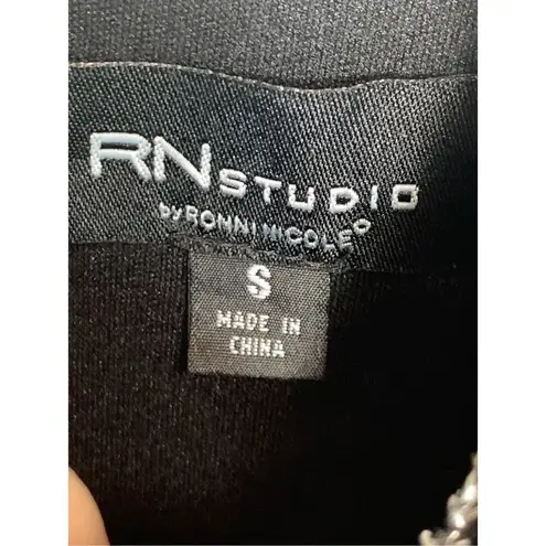 Ronni Nicole RNStudio by Womens Tribal Print Beaded Maxi Dress Black White Small