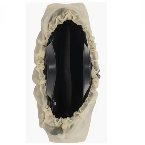 Alexander McQueen Women Nebula Crystal Mesh Sheer Tulle Tote, Black, NWT