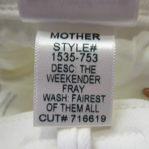 NWT Mother The Weekender Fray in Fairest Of Them All Stretch Flare Jeans 31 White