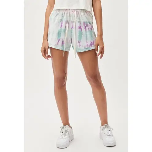 JOHN ELLIOTT Reconstructed Tie Dye Shorts in Mineral & Opal 2 Medium New Womens Green