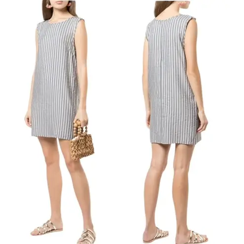 ONIA Marina Swim Cover Up Mini Dress Sleeveless Denim Stripe Size S