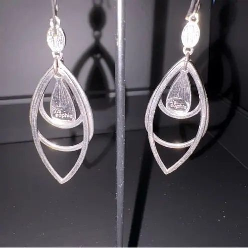Lia Sophia Silver and Black Geometric Earrings