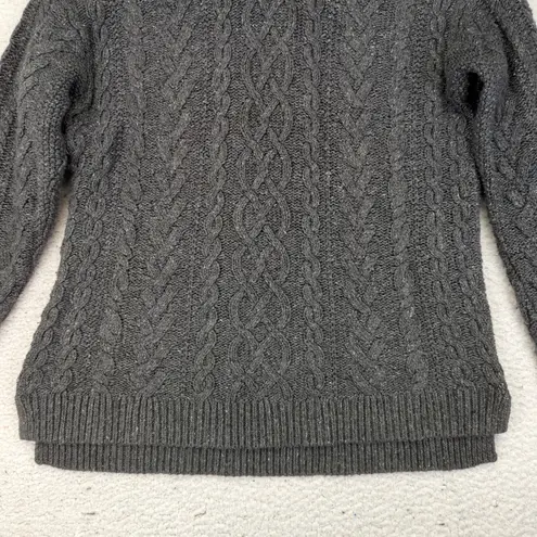Lauren Jeans Co Ralph Lauren Gray Cable Knit Cotton Blend Turtleneck Sweater L Size L