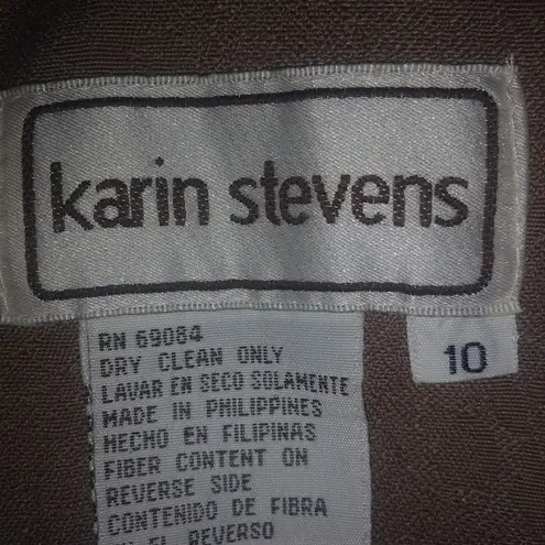 Karin Stevens 10 Brown Taupe Fitted Dress