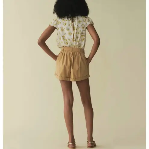 Doen silk blend Floral Print Cream Top blouse NEW Yellow