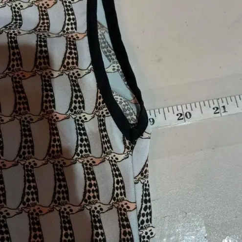 CKS Women's Giraffe Print Cap Sleeve Elastic Waist Mini Dress Blue Black Small