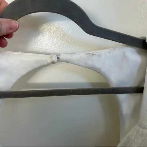 Lulu’s White Romantic Prose Lace Puffed Sleeve Midi Dress S