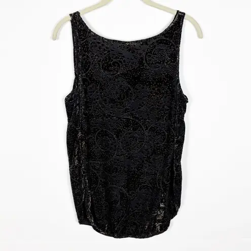 Gentle Fawn Aubrey Tank Top Crushed Velvet Metallic Black Gold Whimsigoth XSmall