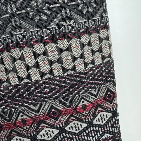 J Jill Womens Aztec Pencil Skirt Size Large Festival Career Office Boho Chic Black