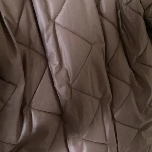 Vintage Duster Quilted Coat Long Down Jacket Toggle Mob Boss Mauve Size 8 1980s Purple