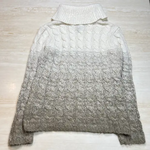Ralph Lauren  Cable Knit Cowl Neck Sweater Women's Medium Ombre Beige Cream