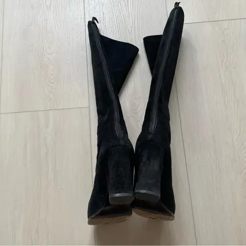 Vintage Yves Saint Laurent YSL Black Suede Boots Size 8