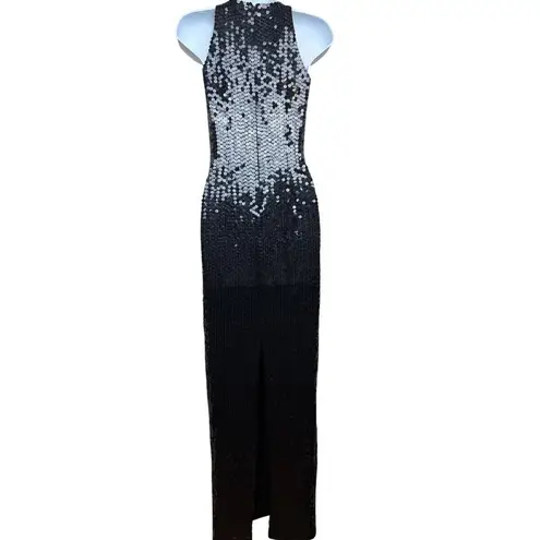 VTG Nightline by Della Roufogali Black Sequin Gown Sz. 4 Black