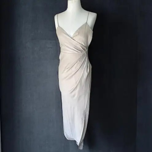BHLDN Freya Satin Charmeuse Bridesmaid Dress in Champagne Sz 2 NWT Anthropologie