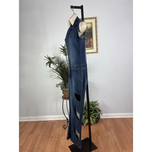 Neeso Jeans Junior 11 Summer Jumpsuit Sleeveless Blue Flare Leg Cutout Y2K Fairy Size undefined