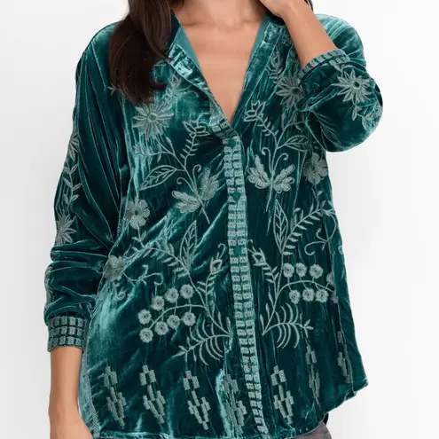 Johnny Was embroidered GEORGINA VELVET SHIRT/JACKET NWT