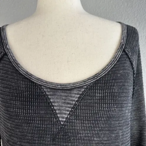 Soft Surroundings Tao Thermal Tunic Top S Small Washed Black Button Pattern Cuff