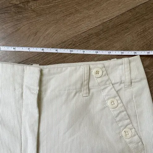 Sandro Beige Tan Pinstripe Twill Chino Bermuda Shorts ~ Women’s Size 6
