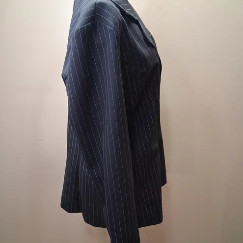 NWOT Periwinkle by Barlow Navy Pinstripe Blazer Black Size 14