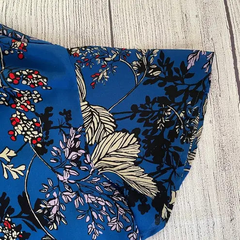 W5 Anthropologie Concept Blue Floral Blouse Size M