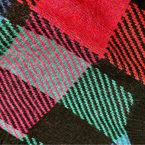 Joyce Sportswear 80s 90s Multicolor Plaid Knit Sweater Vest Rad Cosplay Vintage Red Size M