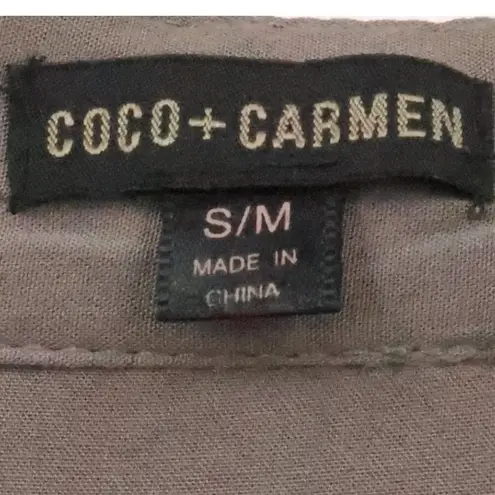 Coco Carmen Harlan Ruffle Tier Tunic Top Boho Cottage Lagenlook Flare Size S/M Green Size M