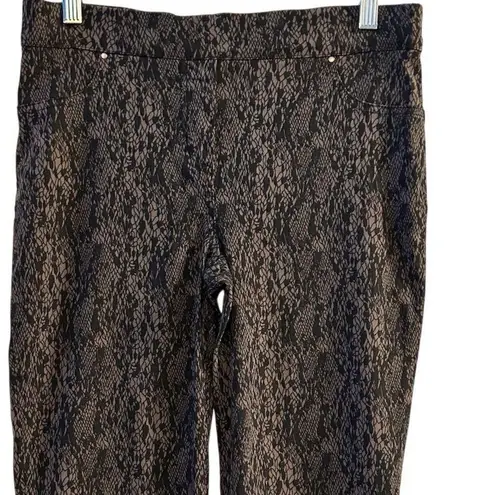89th & Madison Women's M Snake Skin Print Jeggings Black Stretchy Fit Gray Size M