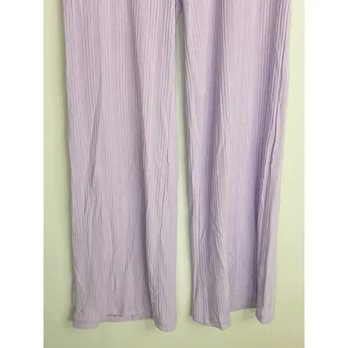 Jonathan Simkhai Celia Ribbed Knit Wide Leg Pants in Lavender SMALL NWT