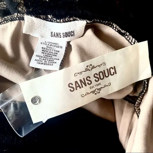 Sans Souci High Neck Black & Tan Lace Midi Dress