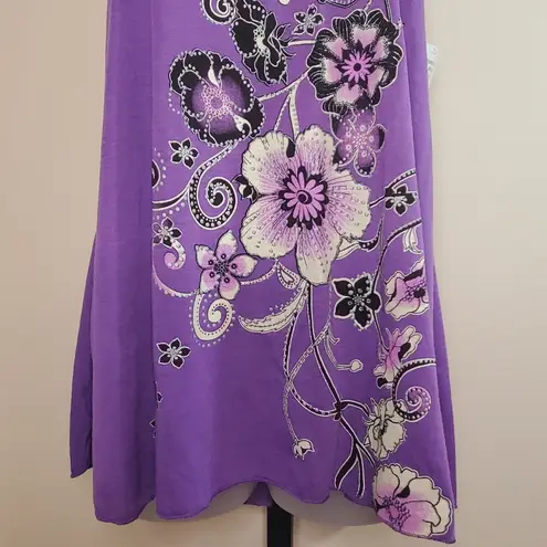 Live to be spoiled Purple Sleeveless Floral Tunic